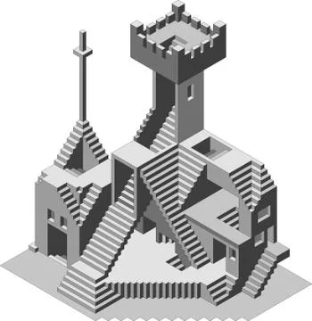 Abstract Observatory Building Ilustración de archivo