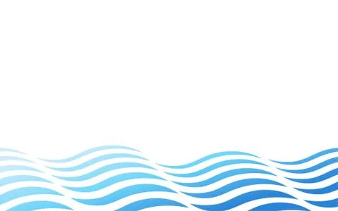 Abstract ocean blue wave lines layer vector background Stock Illustration