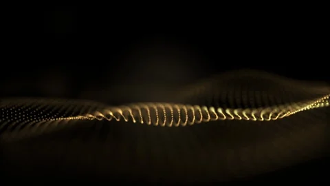An abstract ocean with blurred panning motion of vibrant gold particles and Stock Footage 118404568