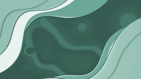 Abstract ocean green waves flowing fluid background Illustrazione stock