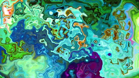 Abstract Ocean Map Texture Turquoise Fluid Art Pigment Flow Video stock 331404472