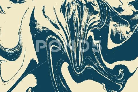 Abstract ocean marble art. Natural random ebru. Artistic style with the swirl Stock Illustration
