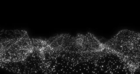 Abstract ocean of particles on black background Stock Footage 262234048