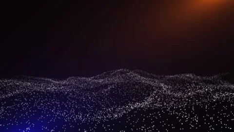 An abstract ocean of particles in rays of yellow light 2 Stock Footage 291700991