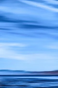 Abstract ocean wall decor background, long exposure view of dreamy mediterran Stock Photos
