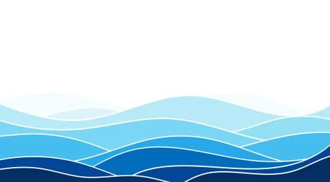 Abstract ocean wave layer background vector illustration Stock Illustration
