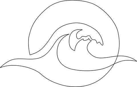 Abstract ocean wave silhouette Vector Stock Illustration