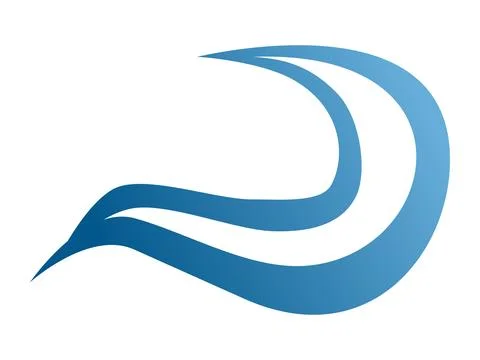 Abstract Ocean Wave Symbol, Modern Marine Icon Vector Design Stock Illustration