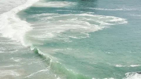 Abstract ocean waves and current swirl and shimmer in aqua and blue Stock Footage 241460230