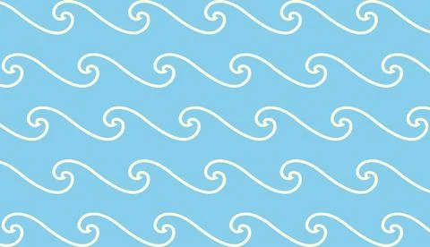 Abstract ocean waves blue texture vector illustration background Illustrazione stock