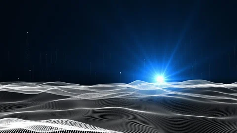 Abstract ocean waves, bubbles popping up, the blue light of a distant star Stock Footage 284894776