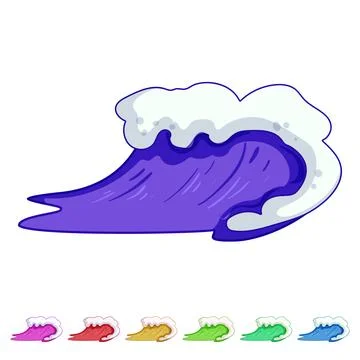 Abstract ocean waves cartoon vector graphic Stock Illustration