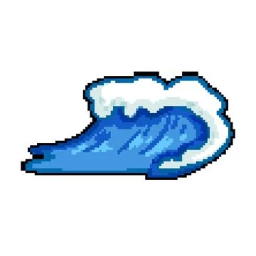 Abstract ocean waves pixel art vector illustration Stock Illustration