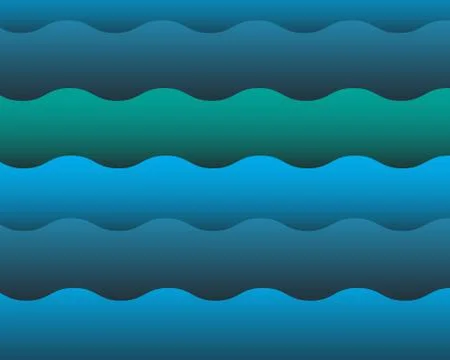 Abstract ocean waves scene Stock Illustration
