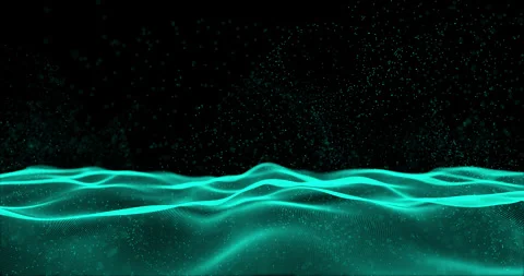 An abstract ocean of waves shimmers with neon light, shimmering in the rhyth Stock Footage 325086207