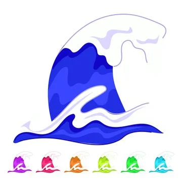 Abstract ocean waves vector cartoon graphic 스톡 일러스트