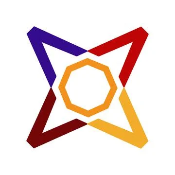 Abstract octagon icon vector logo template illustration design Stock Illustration