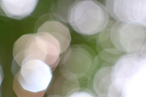 Abstract octagonal flares with a green background, dreamy ambiance Stock Photos