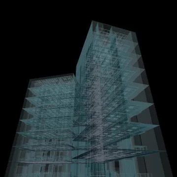 Abstract office building 3d rendering Ilustración de archivo