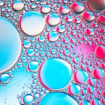 Abstract oil bubbles colored background Stock-Fotos
