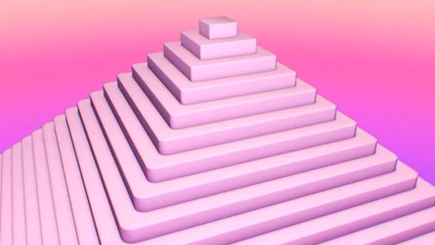 Abstract Old 90s Pink 3D Render Aesthetic Vaporwave Pyramid Expanding Stock Footage 318416820
