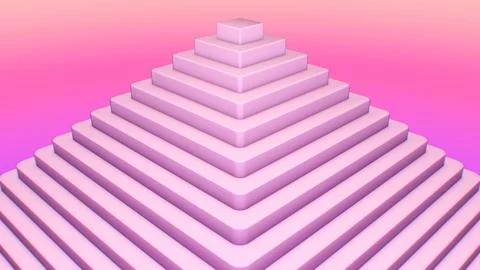 Abstract Old 90s Pink 3D Render Aesthetic Vaporwave Pyramid Expanding イラスト素材