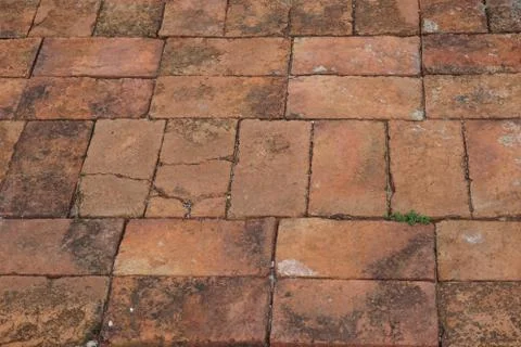 Abstract old brick floor for background used Stock Photos
