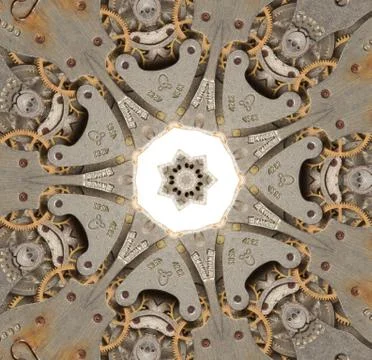 Abstract. Old mechanism of the clock Stock Illustration