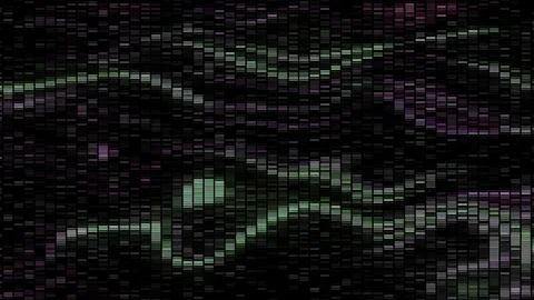 Abstract old tv screen with interference effect. Motion. Flowing wavy particles. Stock Illustration