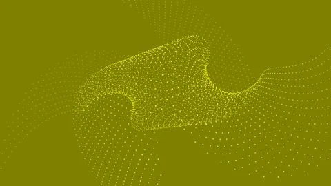 Abstract Olive Twisted Particle Wave Background Illustrazione stock
