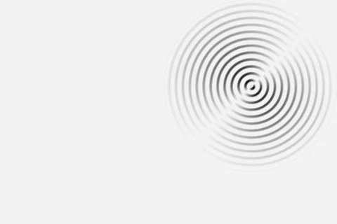 Abstract one black ring oscillating on white background Stock Illustration