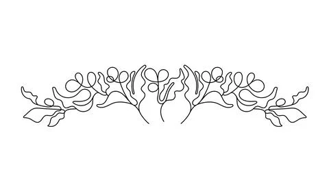 Abstract one line border. Vector pattern. Coffee Illustrazione stock