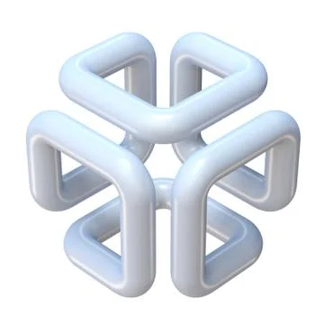 Abstract one line cube shape 3D Illustrazione stock