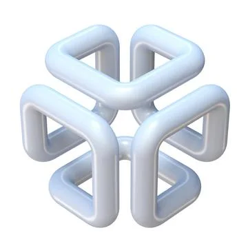 Abstract one line cube shape 3D Abstract one line cube shape 3D render ill... Foto stock