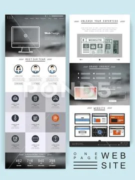 Abstract one page website template design ~ Clip Art #70296571