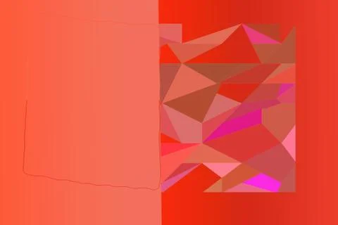Abstract One Side With Triangles &amp; Other Is Empty For Text On Red Background Stock Illustration