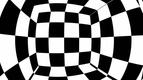 Abstract op art loop with black and white squares Video stock 167234030