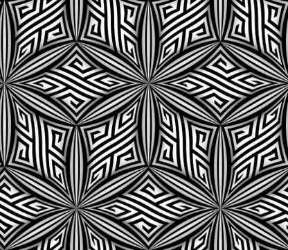 Abstract Op Art ZigZag Vector Seamless Pattern Illustrazione stock