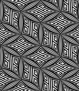 Abstract Op Art ZigZag Vector Seamless Pattern 스톡 일러스트