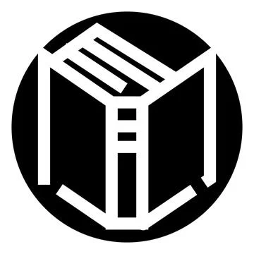 Abstract open book icon representing education and knowledge Stock Illustration