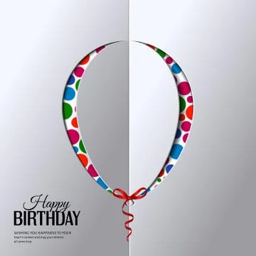 Abstract open card. Balloon and wishes for birthday. Stock Illustration