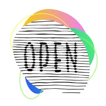 Abstract open sign on white background. Colorful creativity design poster Stock Illustration