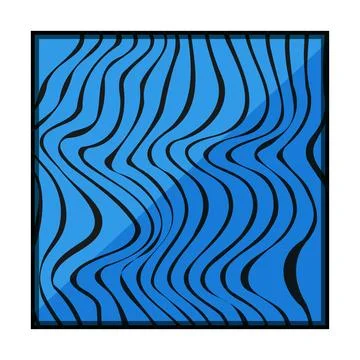 Abstract optical art pattern featuring blue wavy lines Stock Illustration