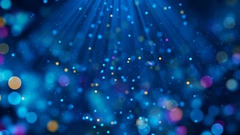 Abstract Optical Blue Sweet Circle Bokeh Lights Glitter Sparkle Light Beam Stock Illustration