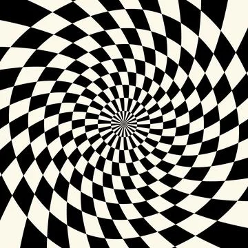 Abstract optical checkerboard spiral pattern background Stock Illustration