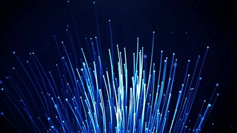 Abstract Optical Fiber Light Trails Technology Animation, Global Data Transfer Stock Footage 170392380