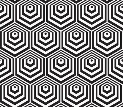 Abstract Optical Hexagon Vector Pattern Stock Illustration