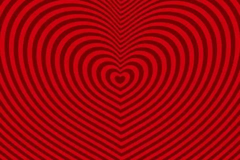 Abstract optical illusion background with a red heart. Vector.	 스톡 일러스트