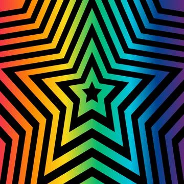 Abstract optical illusion background with a star. Vector. Stock Illustration