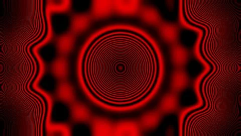 Abstract Optical Illusion Pattern with Red and Black concentric circles Stock Illustration